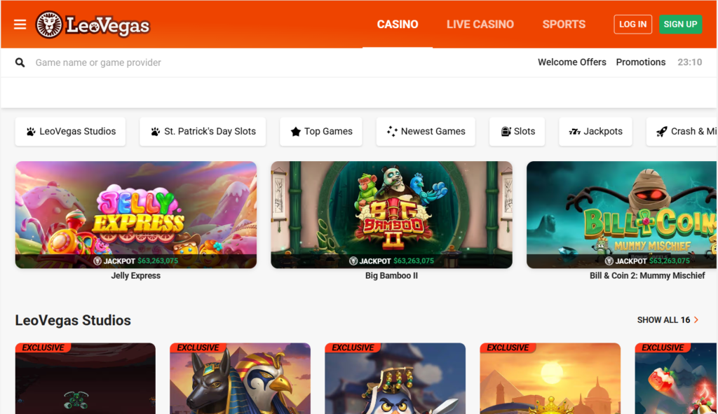 LeoVegas Canada — fastest Interac withdrawal 12 hours welcome bonus C$1500