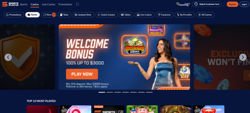 Sports Interaction Canada welcome bonus 100% up to C$3000 since 1997