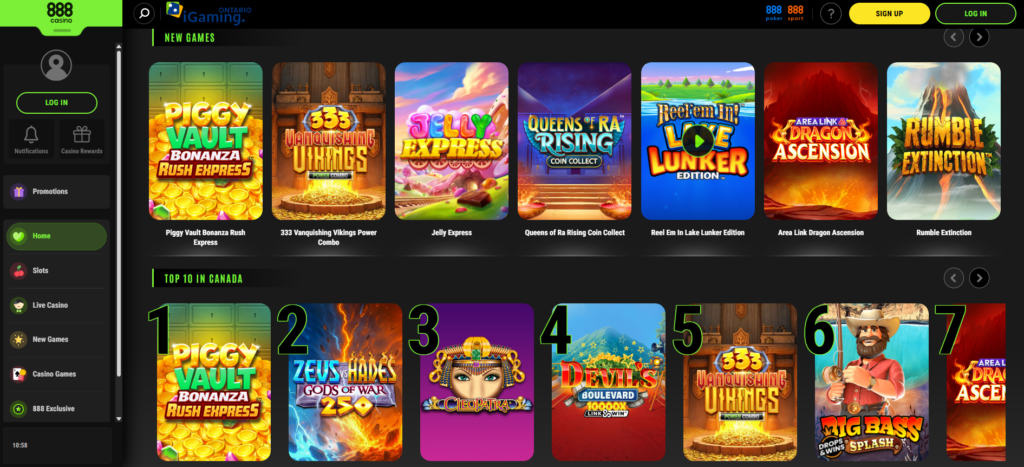 888 Casino mobile app Canada welcome bonus up to C$1000 plus 50 free spins code WELCOMEON