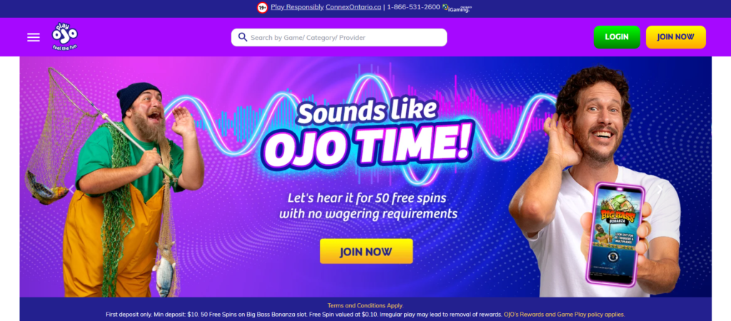 PlayOJO Canada — 50 free spins no wagering Interac casino