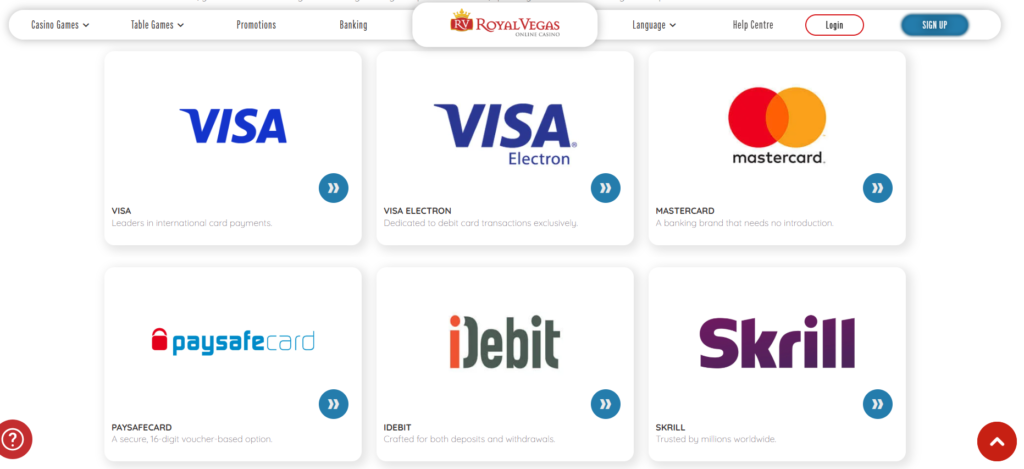 Royal Vegas Canada fast payout casino Interac withdrawal 24 hours welcome bonus C$1200