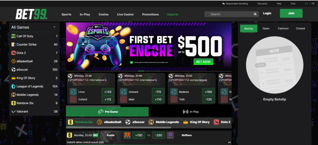 Bet99 Canada fast payout casino Kahnawake licensed Interac withdrawal 24 hours