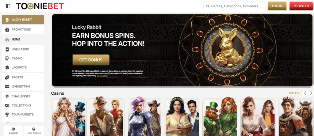 ToonieBet new casino Canada 2024 welcome bonus 100% up to C$1800 plus 200 free spins