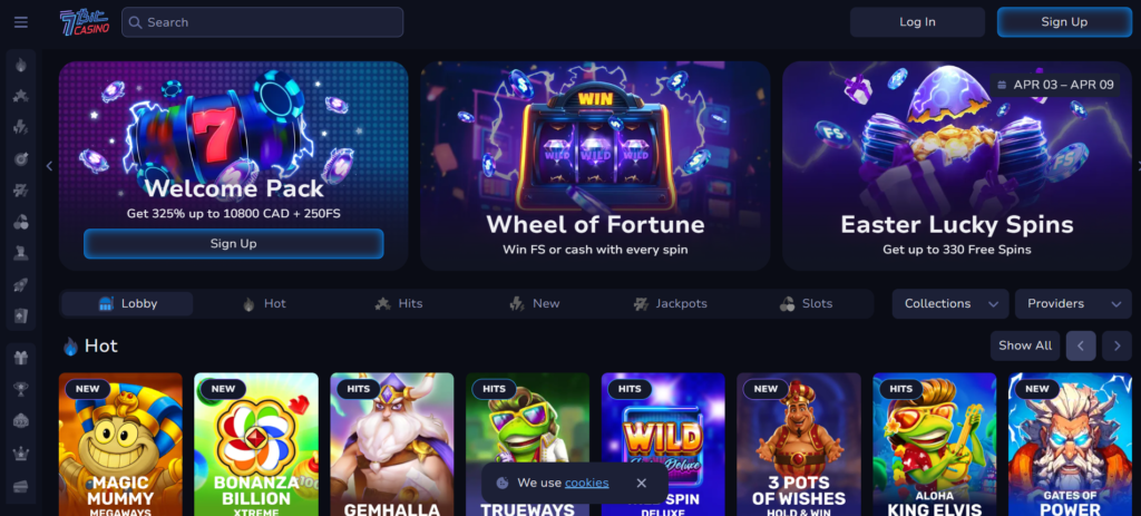 7Bit Casino crypto Canada welcome bonus up to C$10800 Bitcoin Ethereum Litecoin Interac supported