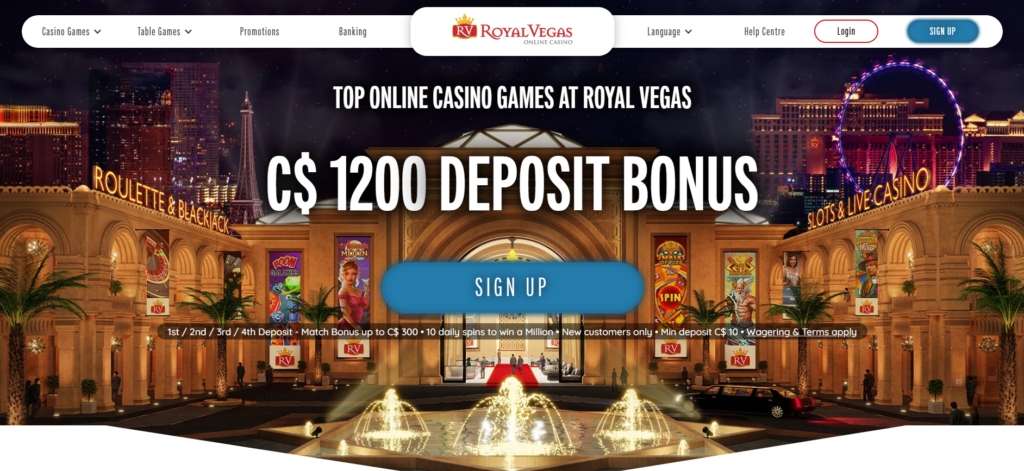 Royal Vegas Canada — Interac e-Transfer casino welcome bonus C$1200